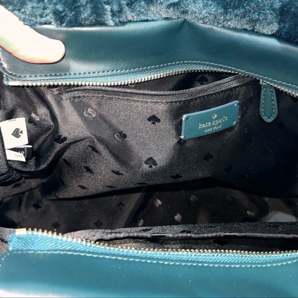 Kate Spade Ella Faux Shearling Large Tote Bag in Peacock Sapphire New With Tags - Picture 12 of 12